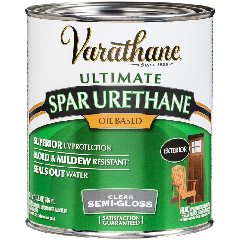 Varathane 9441H Spar Urethane Paint, Semi-Gloss, Liquid, Clear, 1 qt, Can