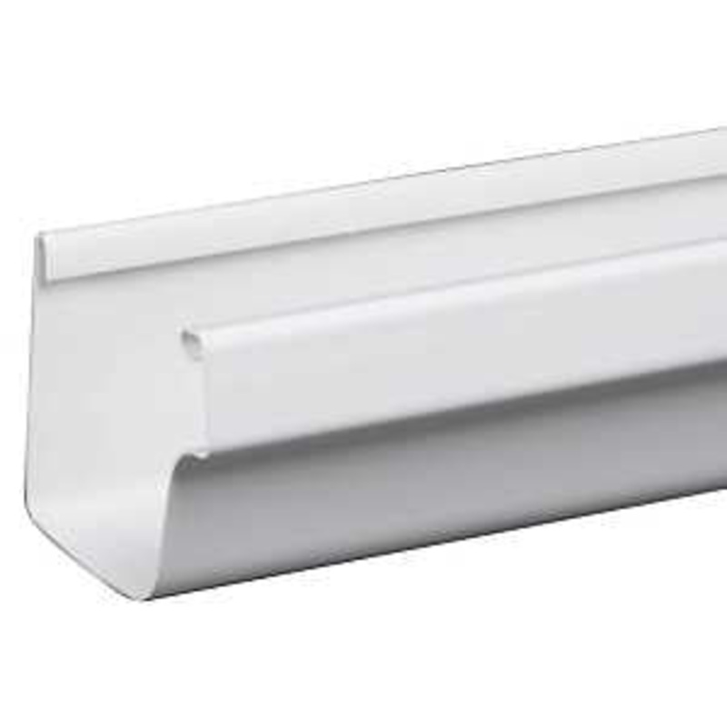 Amerimax M0573 Roofing Gutter, 10 ft L, 5 in W, Vinyl, Traditional White, Pack of 8