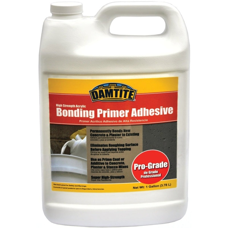 Damtite 05610 Primer Adhesive, Liquid, White, 1 gal Bottle, Pack of 4