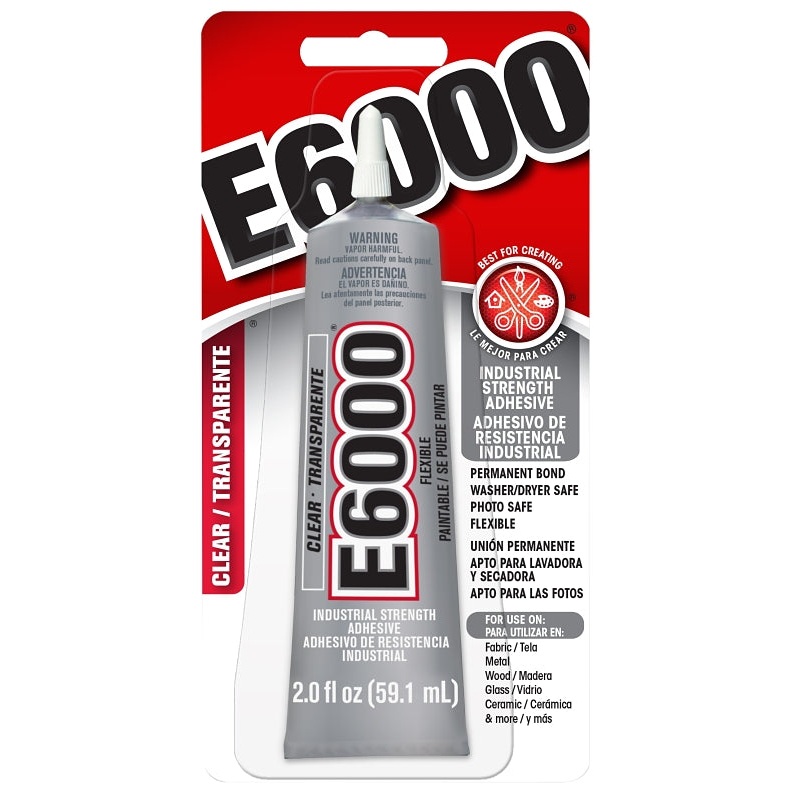 E6000 237032 Craft Adhesive, Clear, 2 oz, Tube, Pack of 6
