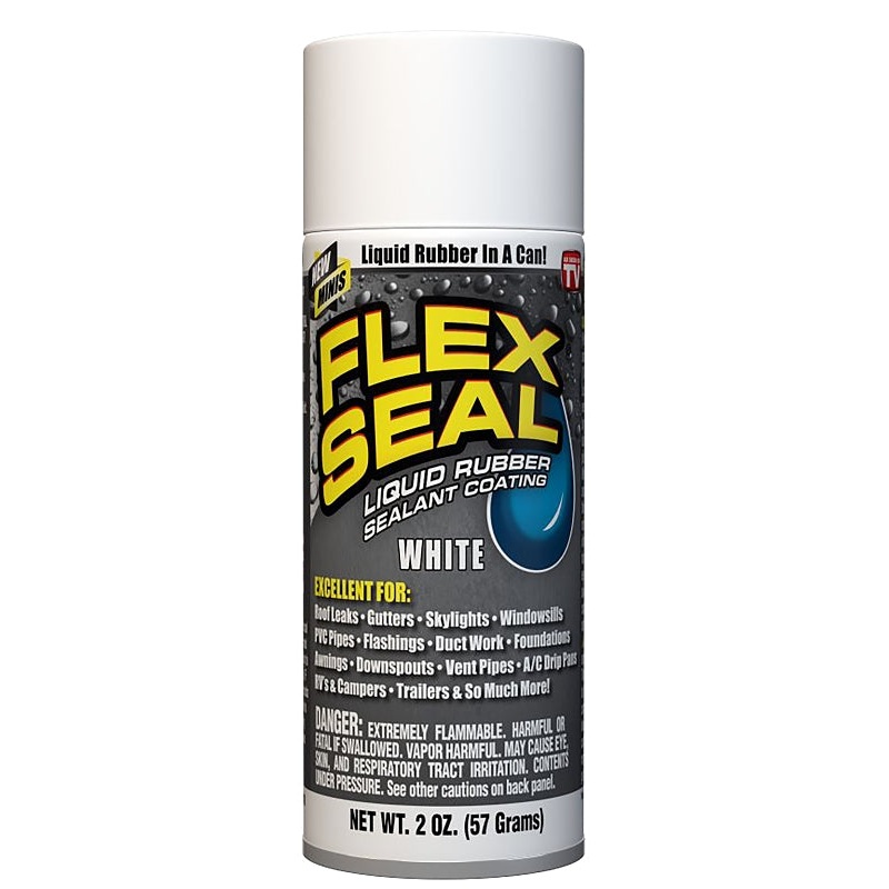 Flex Seal FSWHTMINI Rubberized Spray Coating, White, 2 oz