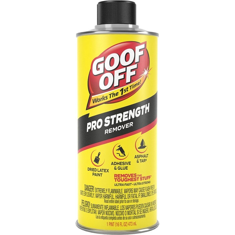 Goof Off FG653 Adhesive Remover, Liquid, White, 16 oz, Bottle