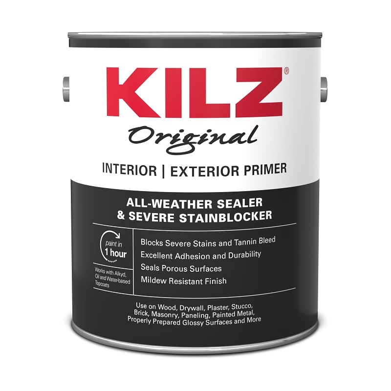 Kilz 10981 Primer, 300 to 400 sq-ft/gal Coverage Area, White, 1 gal, Pack of 4