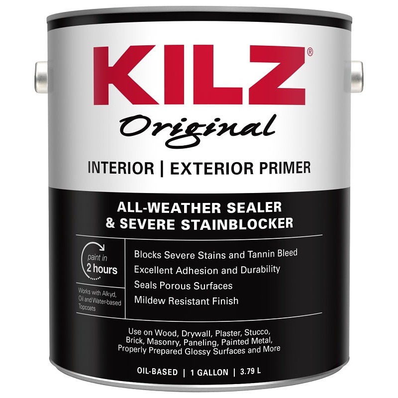 Kilz 10991 Primer, 300 to 400 sq-ft/gal Coverage Area, White, 85 to 95 ku Viscosity, Pack of 4