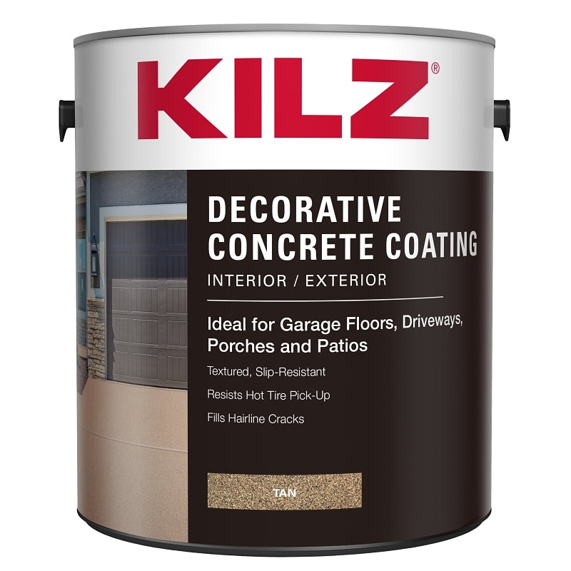 Kilz L378611 Concrete Coating, Gloss, Tan, 1 gal, Pack of 4