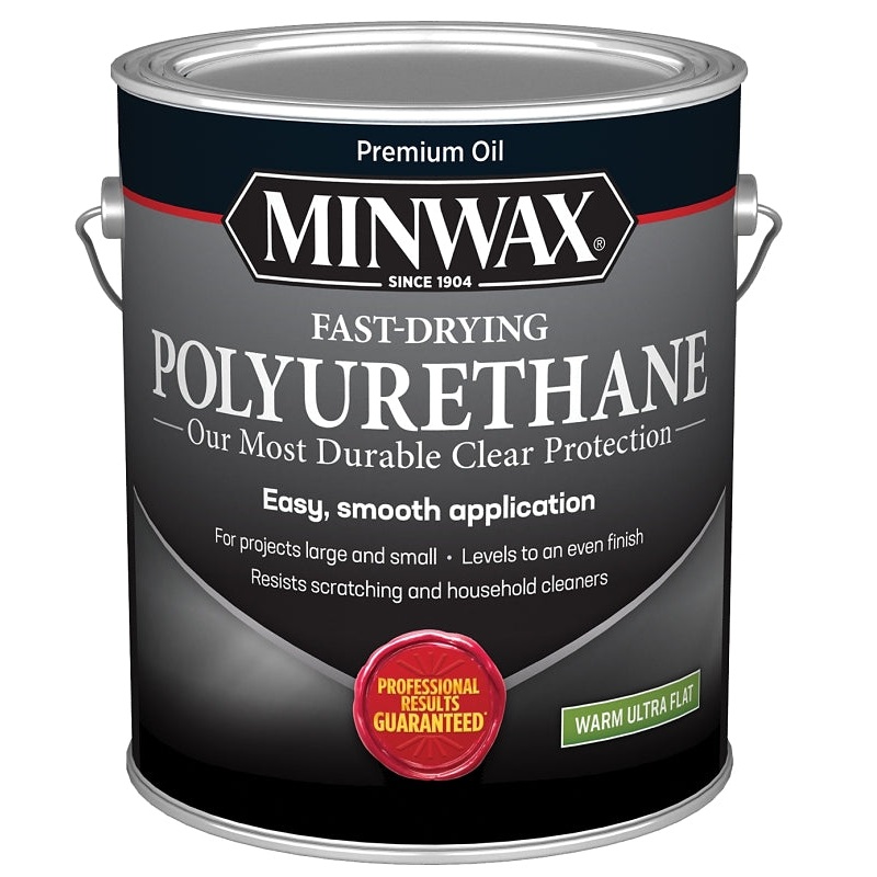 Minwax Fast-Drying 319030000 Polyurethane Wood Finish, Warm Ultra-Flat, Liquid, Clear, 1 gal, Pack of 2