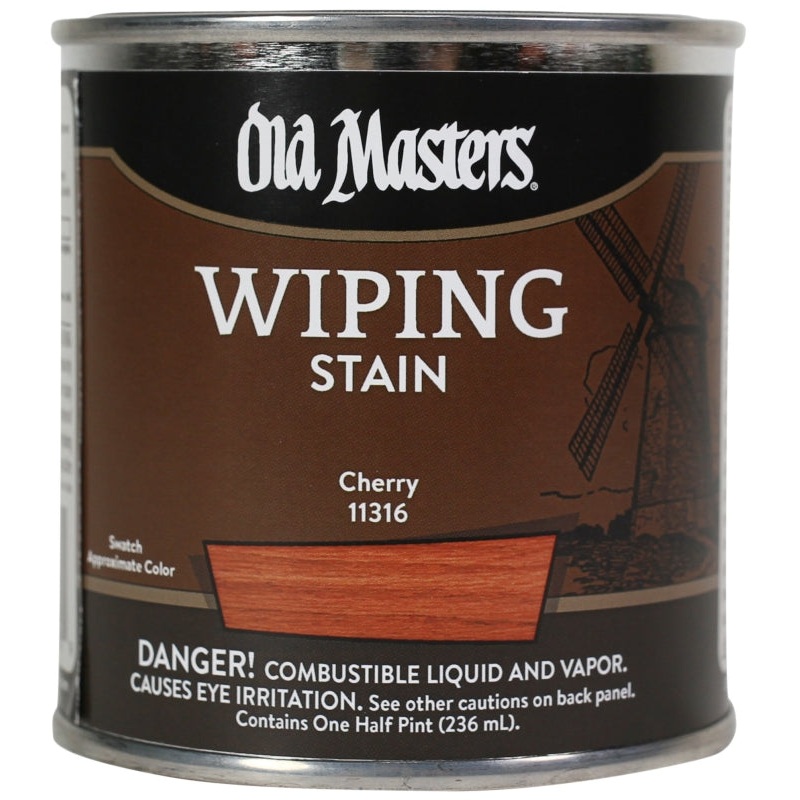 Old Masters 11316 Wiping Stain, Cherry, Liquid, 0.5 pt, Can