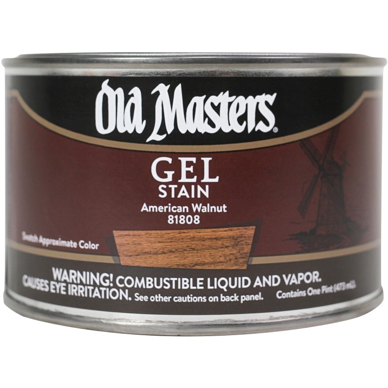 Old Masters 81808 Gel Stain, American Walnut, Liquid, 1 pt, Can