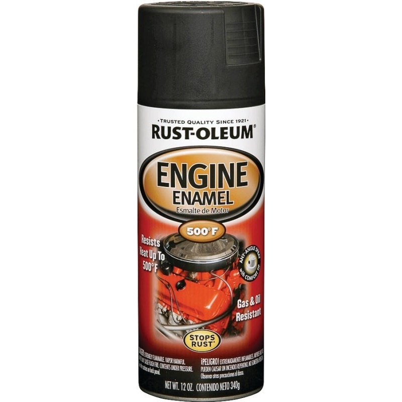 Rust-Oleum 248938 Engine Spray Paint, Black, 12 oz, Can