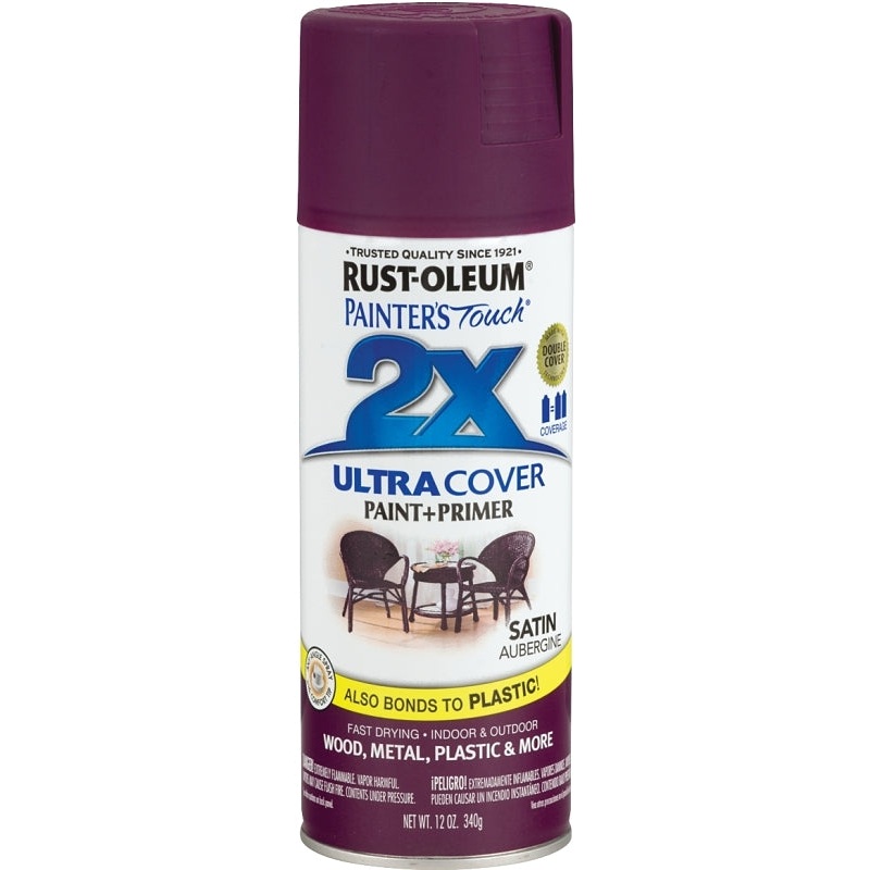 Rust-Oleum 257419 Spray Paint, Satin, Aubergine, 12 oz, Can
