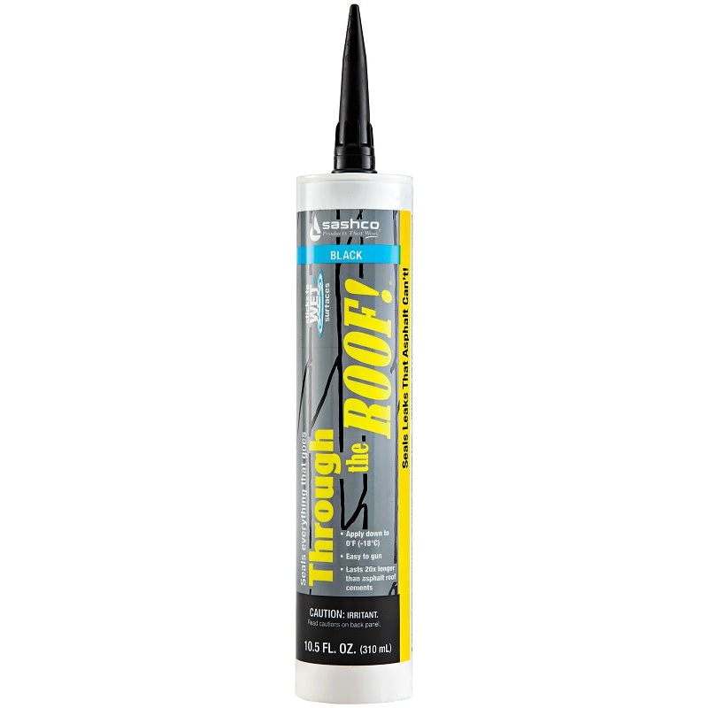 Sashco 14060 Roof Sealant, Black, 10.5 oz, Pack of 12