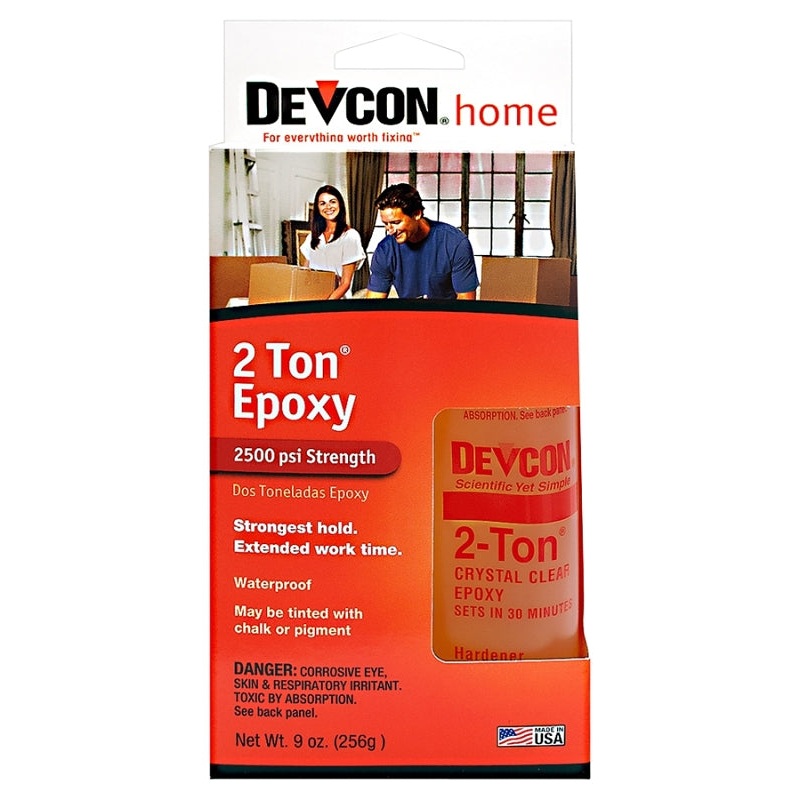 Devcon 2-Ton 33345 Epoxy, Amber, Liquid, 9 oz, Box