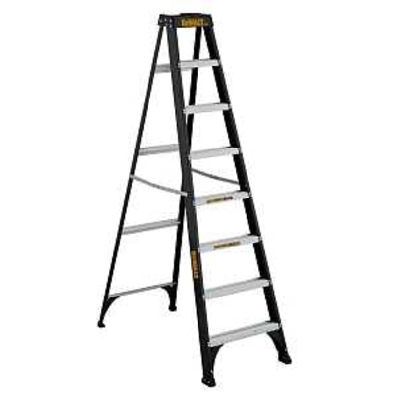 DeWALT by Louisville DXL3110-08 Step Ladder, 7-Step, 250 lb, Type I Duty Rating, 3-3/4 in D Step, Fiberglass