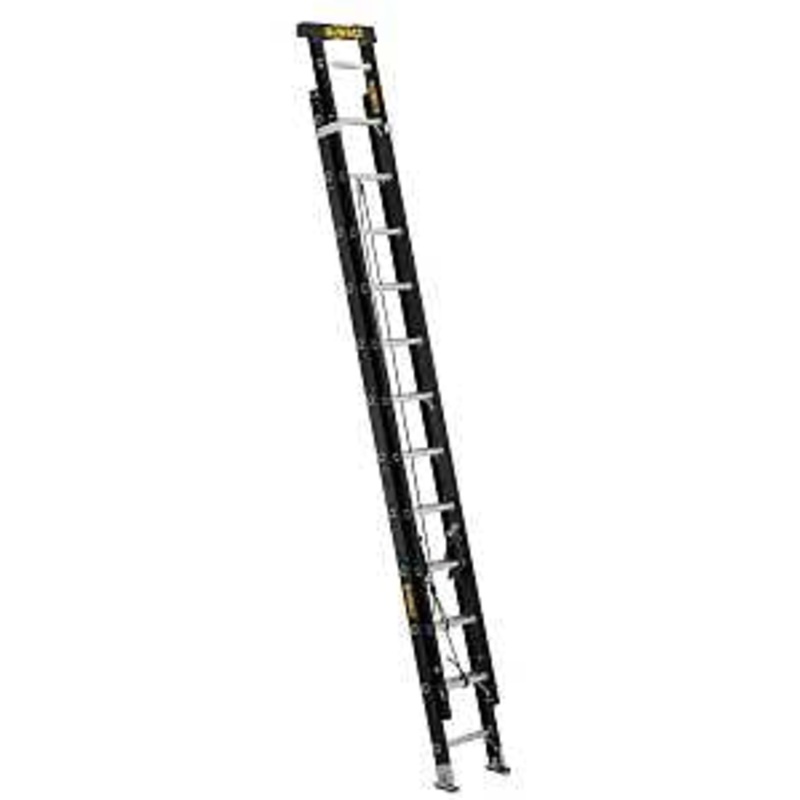DeWALT DXL3020-24PT Extension Ladder, 282 in H Reach, 300 lb, 1-1/2 in D Step, Fiberglass