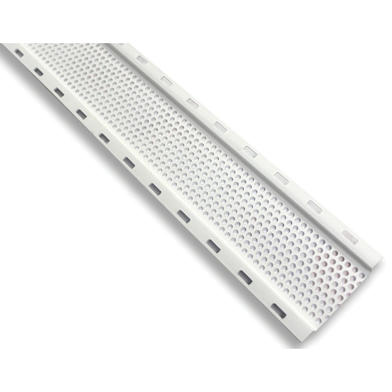 Duraflo 648FTWH Soffit Strip Vent, 8 ft L, 2 in W, 69 sq-in Net Free Ventilating Area, Plastic, White, Pack of 25
