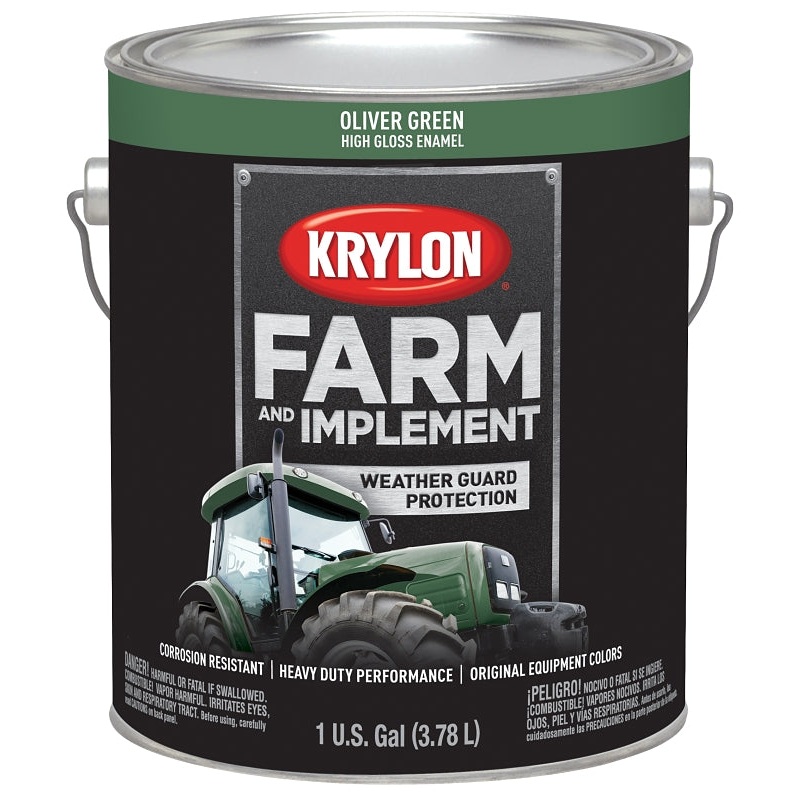 Krylon K01979000 Farm Equipment Paint, High-Gloss Sheen, Oliver Green, 1 gal, 50 to 200 sq-ft/gal Coverage Area, Pack of 4