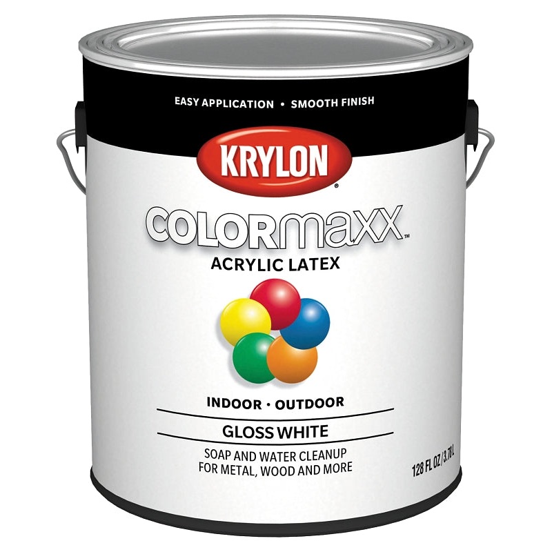 Krylon K05649007 Paint, Gloss, White, 1 gal, Pack of 2