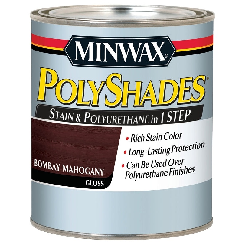 Minwax PolyShades 214974444 Waterbased Polyurethane Stain, Gloss, Liquid, Espresso, 0.5 pt