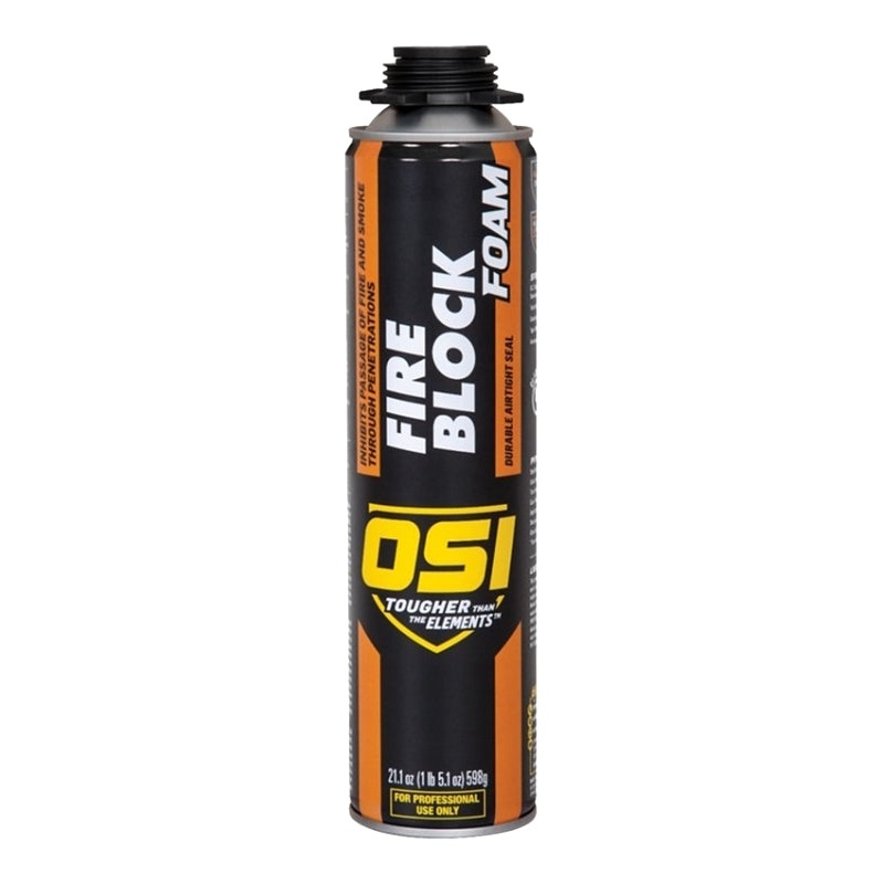 OSI QUAD 2292209 Fire Block Foam, Orange, 24 hr Functional Cure, >41 deg F, 21.1 fl-oz