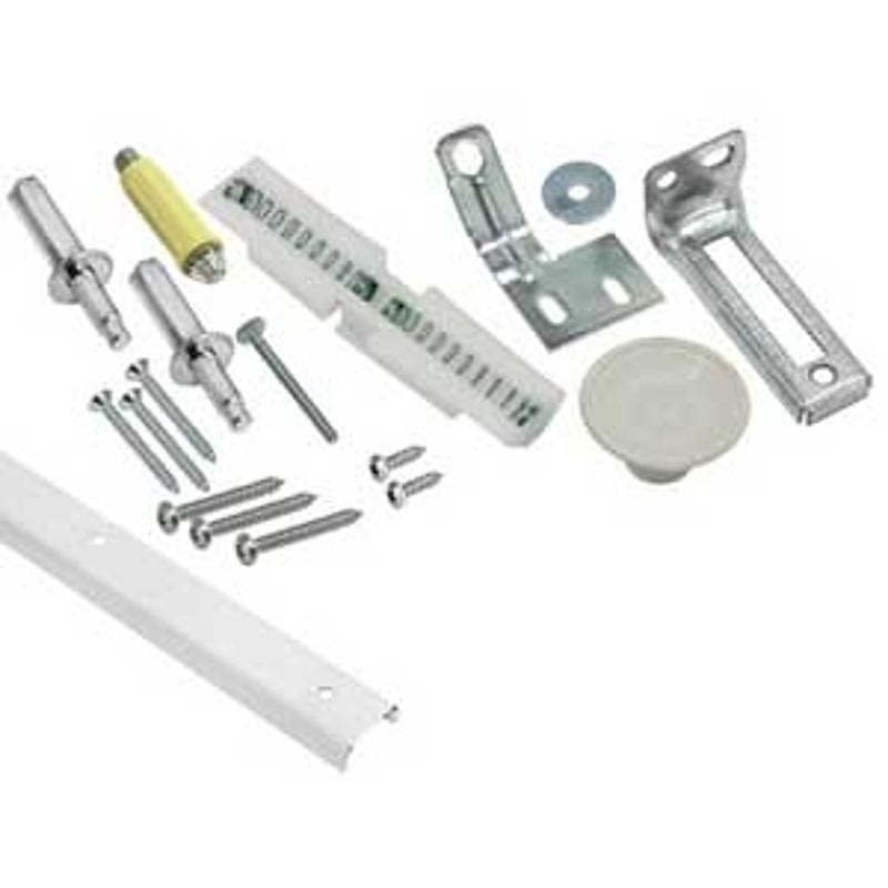 RENIN BF106K-03600-BW Track and Hardware Kit, 36 in L Track, Steel, Zinc, Screw Mounting