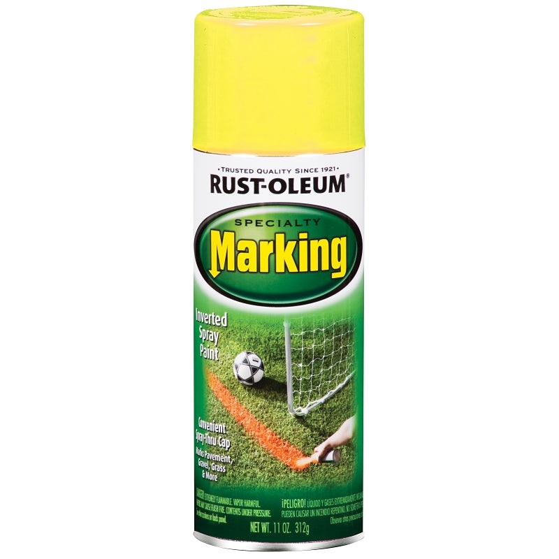 Rust-Oleum 1997830 Inverted Marking Spray Paint, Flat, Bright Yellow, 11 oz, Can