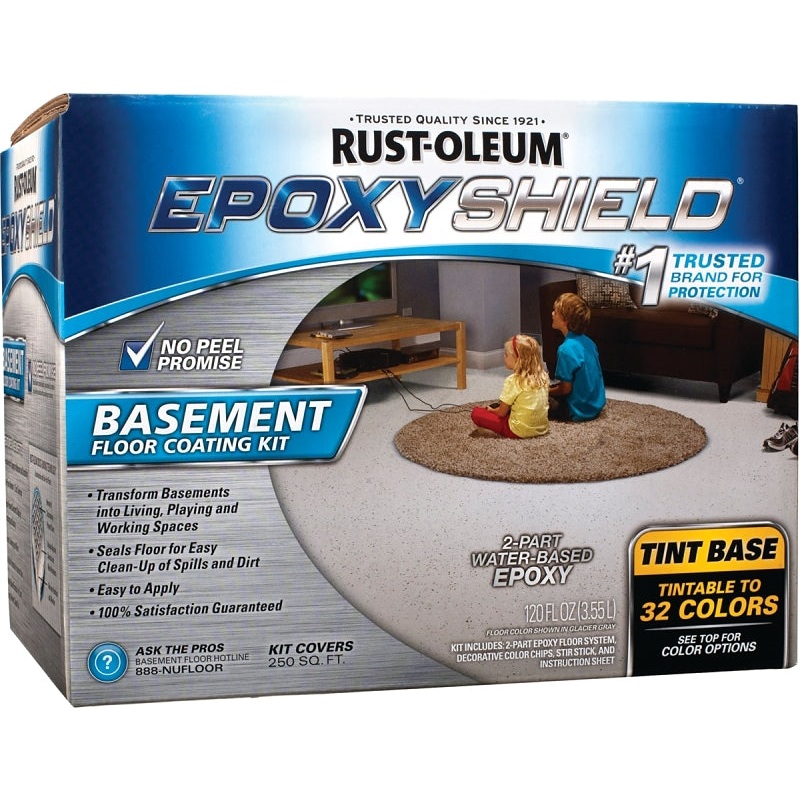 Rust-Oleum 225446 Basement Floor Coating Kit, Tint Base, Liquid