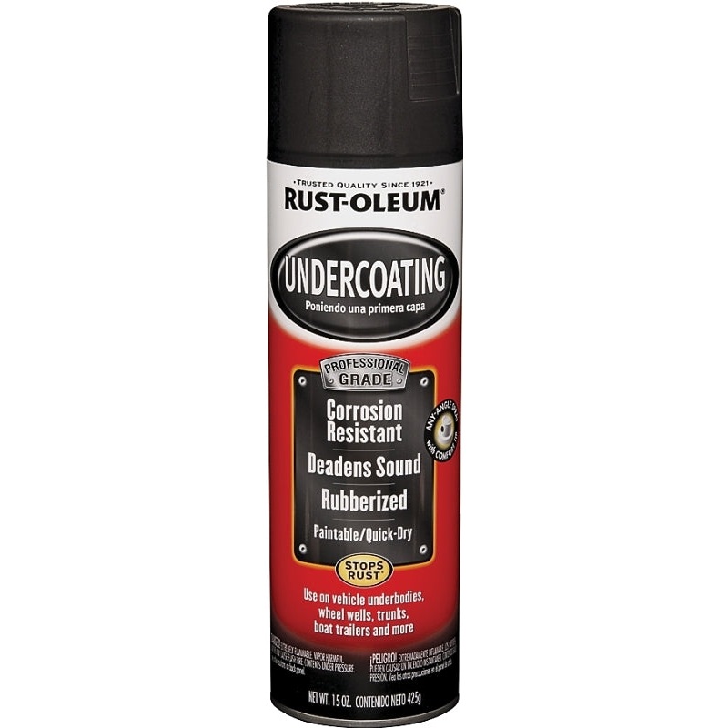 Rust-Oleum 248656 Undercoating Spray Paint, Oil Base, Black, 15 oz Can