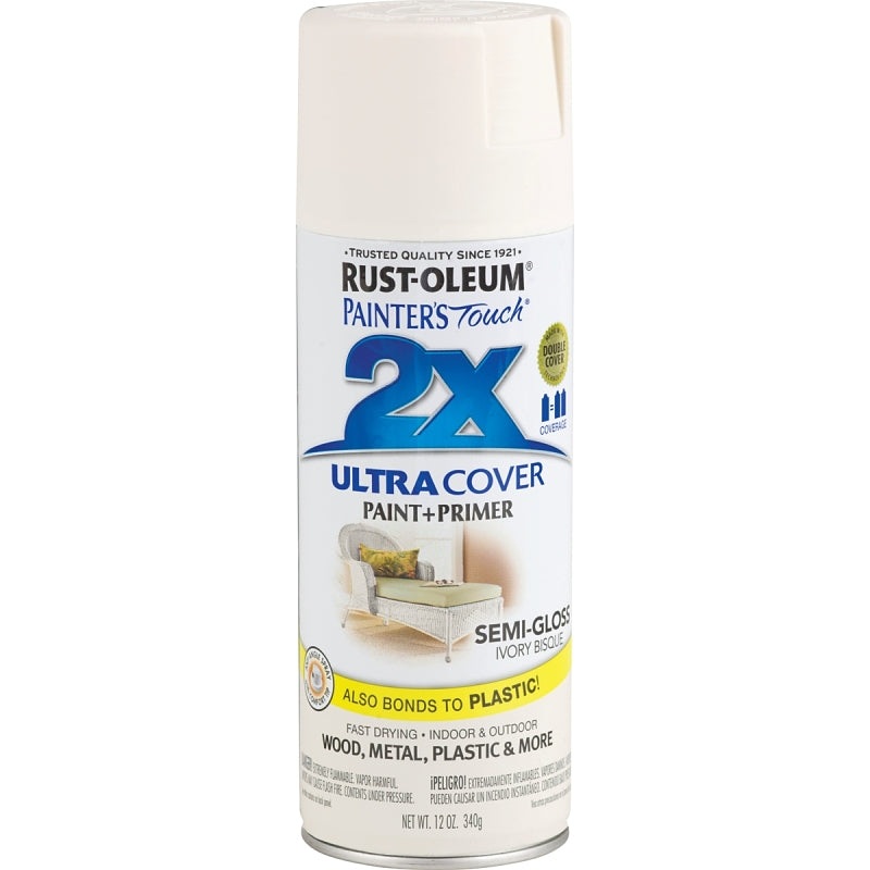 Rust-Oleum 249860 Spray Paint, Semi-Gloss, Ivory Bisque, 12 oz, Can