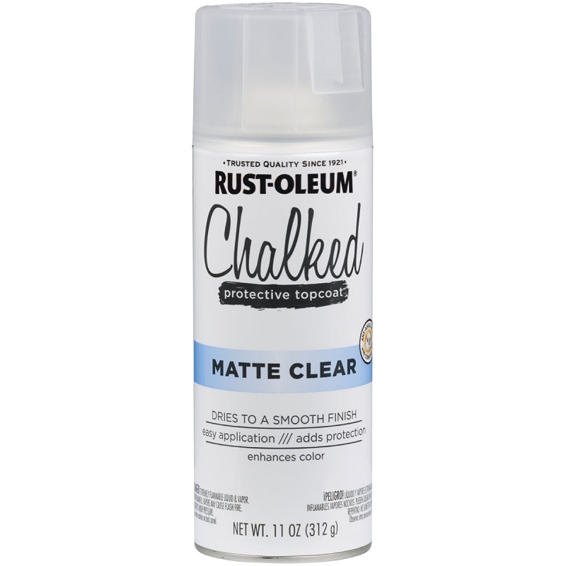 Rust-Oleum 302599 Chalk Spray Paint, Ultra Matte, Clear, 12 oz, Can