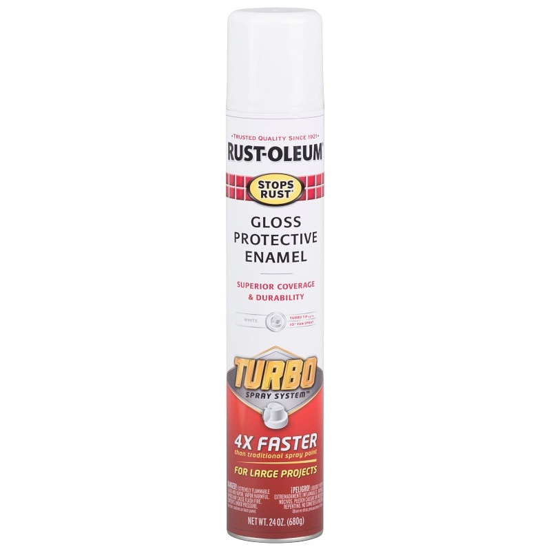 Rust-Oleum 334133 Rust Preventative Spray Paint, Gloss, White, 24 oz, Can, Pack of 6