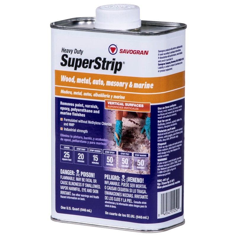 Savogran 01252 Paint/Varnish Remover, 1 qt, Liquid, Aromatic