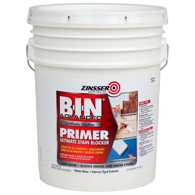 Zinsser 270978 Advanced Synthetic Primer, Flat, Matte, White, 5 gal, Pail