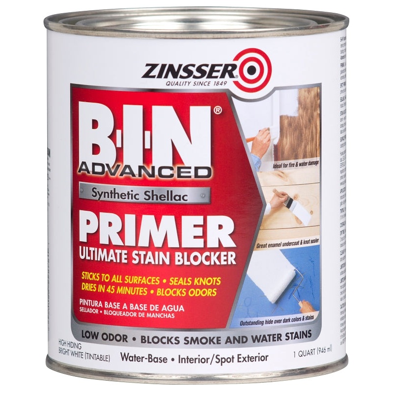 Zinsser 271009 Advanced Synthetic Primer, Flat, Matte, White, 1 qt, Can
