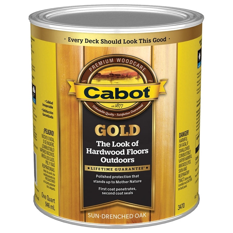 Cabot 140.0003470.005 Wood Conditioning Stain, Sun Drenched Oak, Gold, Liquid, 1 qt