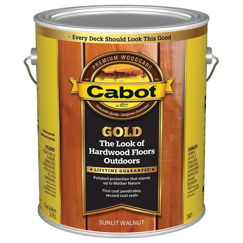 Cabot 140.0003471.007 Wood Conditioning Stain, Gold Satin, Liquid, Sun Lit Walnut, 1 gal, Can, Pack of 4