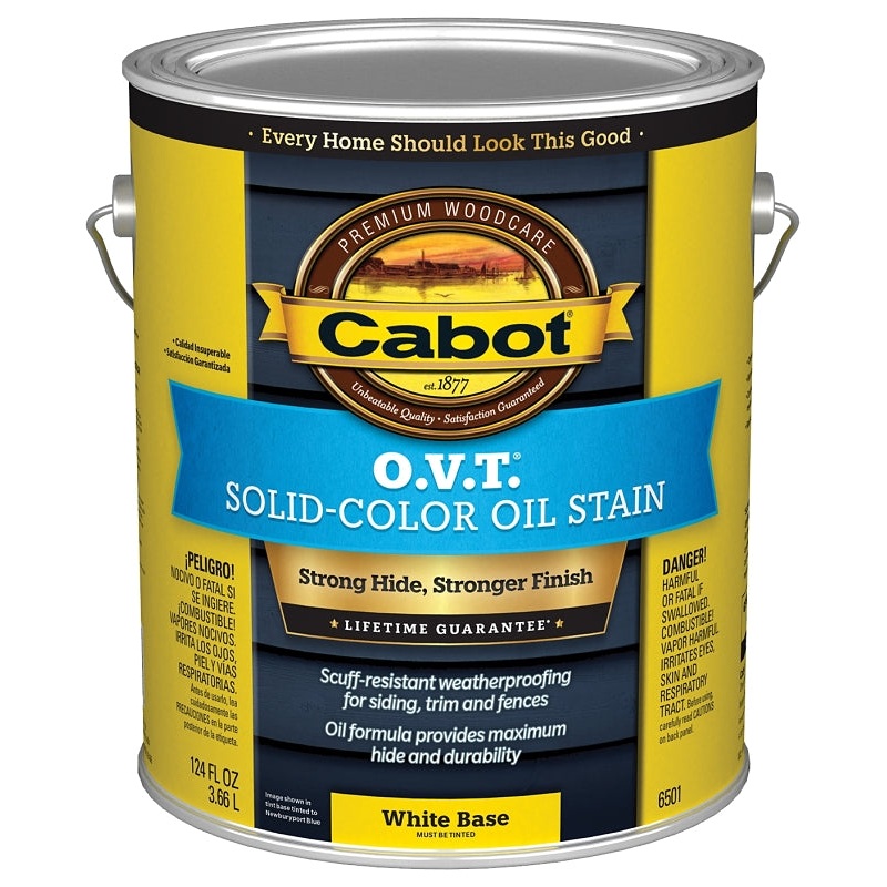 Cabot O.V.T. 140.0006501.007 Oil Stain, Flat, White, Liquid, 1 gal, Pack of 4