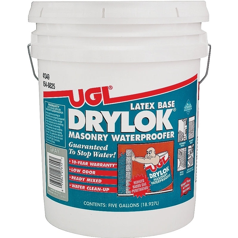 Drylok 27615 Masonry Waterproofer, Gray, Liquid, 5 gal, Pail