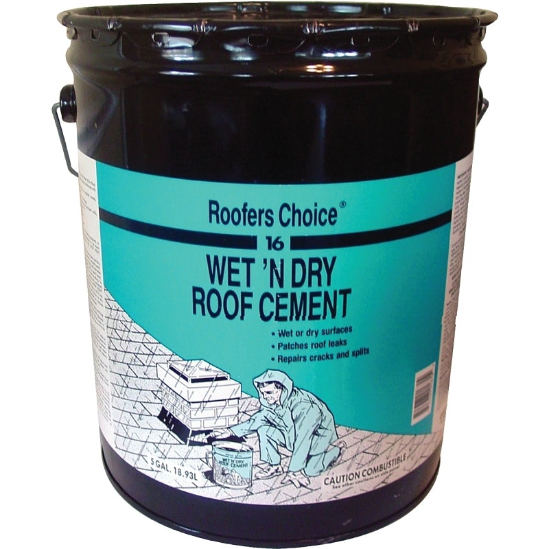Henry Roofers Choice 16 RC016070 Roof Cement, Black, Liquid, Paste, 4.75 gal Pail