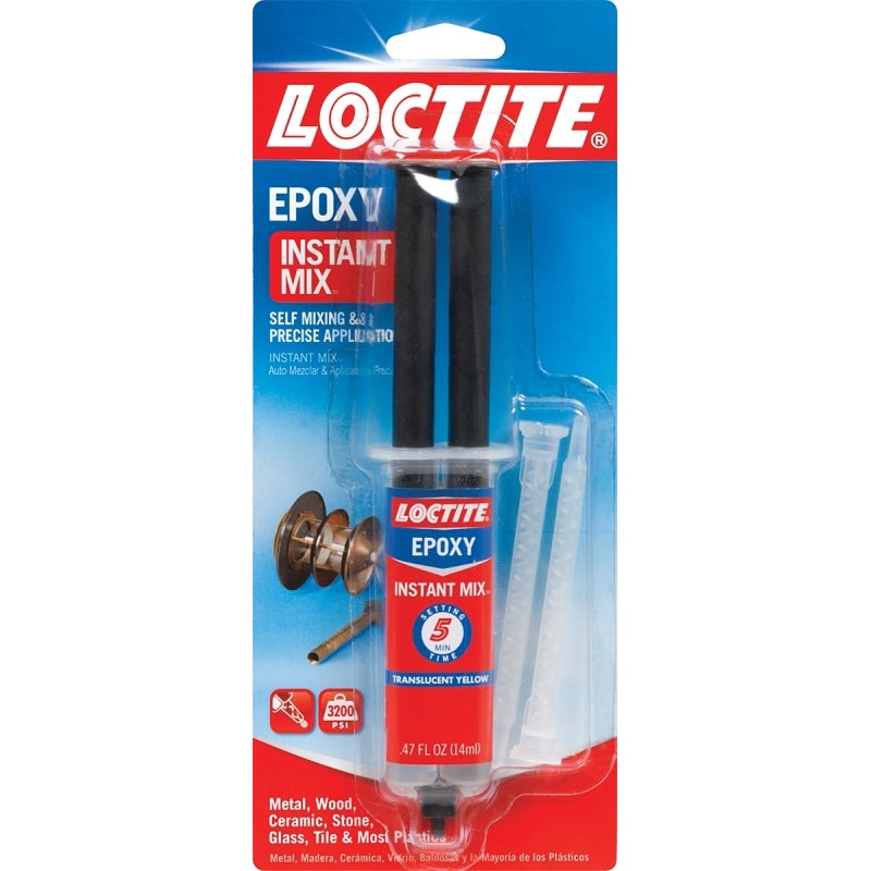 Loctite 1365868 Epoxy Syringe, Clear, Liquid, 0.47 oz Syringe