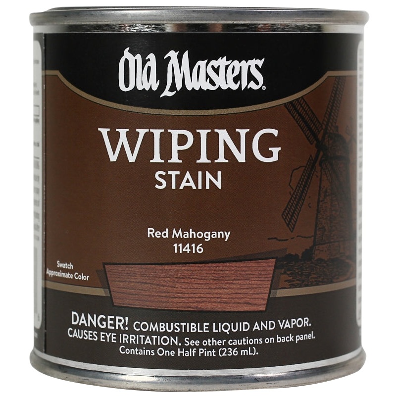 Old Masters 11416 Wiping Stain, Red Mahogany, Liquid, 0.5 pt, Can