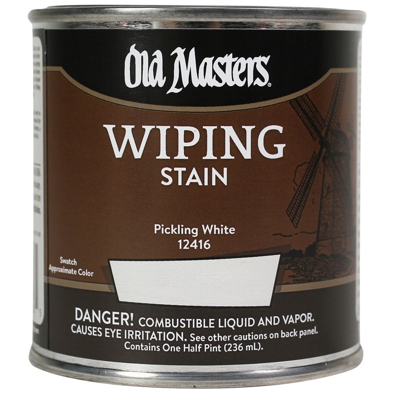 Old Masters 12416 Wiping Stain, Pickling White, Liquid, 0.5 pt, Can