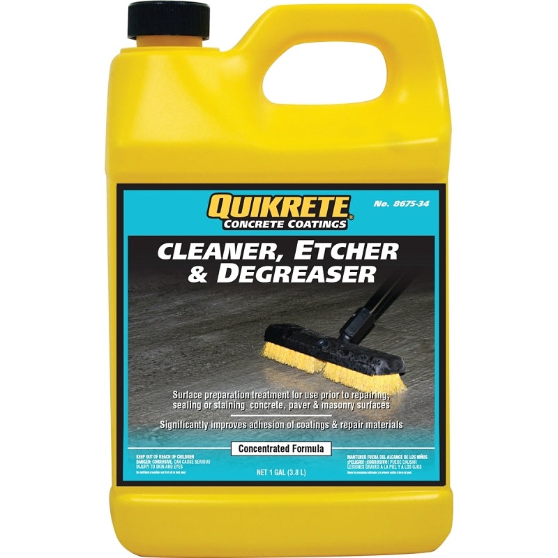 Quikrete 8675-34 Cleaner, Liquid, Mild, Pale Yellow, 1 gal, Bottle
