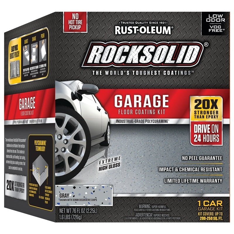 Rust-Oleum 60003 Floor Coating Kit, High-Gloss, Gray, Liquid, 76 oz