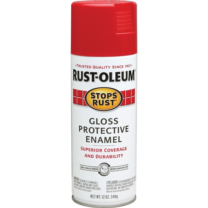 Rust-Oleum 7762830 Rust Preventative Spray Paint, Gloss, Sunrise Red, 12 oz, Can