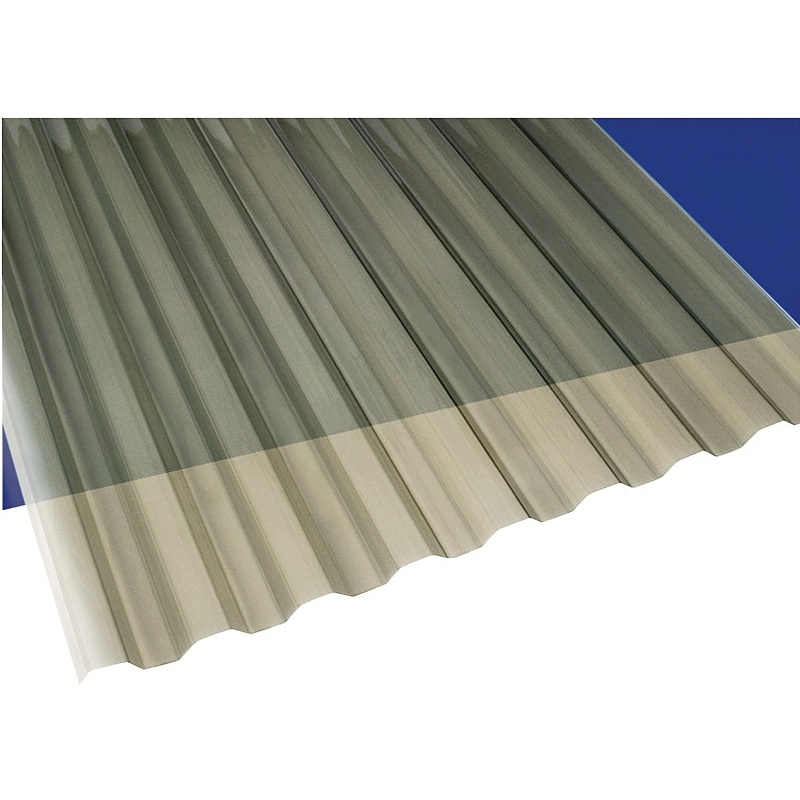 Suntuf 101929 Corrugated Panel, 8 ft L, 26 in W, Greca 76 Profile, 0.032 in Thick Material, Polycarbonate, Solar Gray, Pack of 10