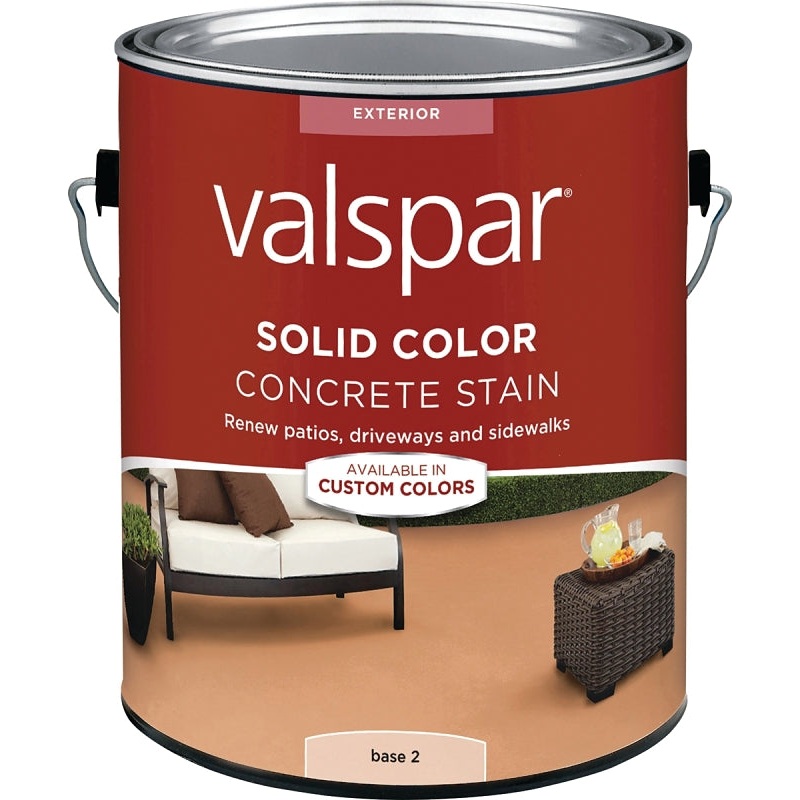 Valspar 024.1082322.007 Solid Concrete Stain, Low Gloss, Liquid, 1 gal, Pack of 4