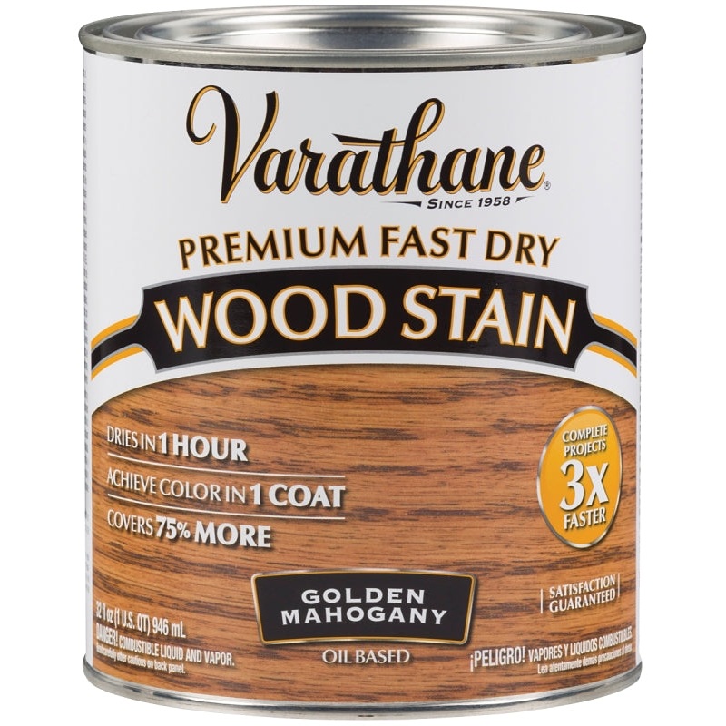 Varathane 262014 Wood Stain, Golden Mahogany, Liquid, 1 qt, Can, Pack of 2