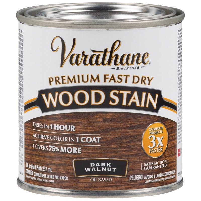 Varathane 262025 Wood Stain, Dark Walnut, Liquid, 0.5 pt, Can