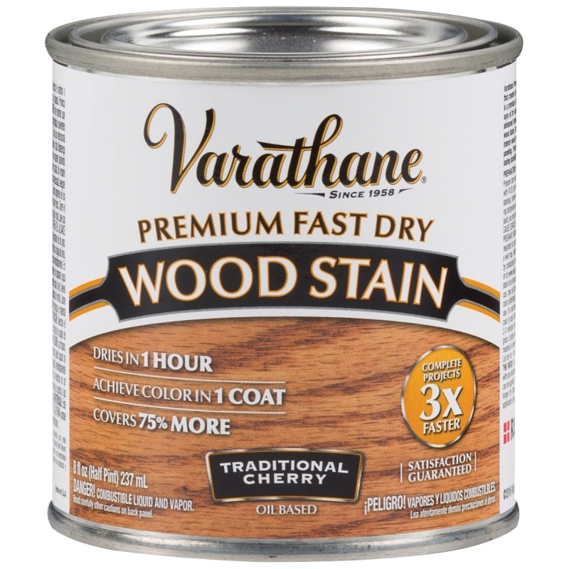 Varathane 262027 Wood Stain, Traditional Cherry, Liquid, 0.5 pt, Can