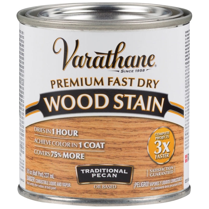 Varathane 262032 Wood Stain, Traditional Pecan, Liquid, 0.5 pt, Can